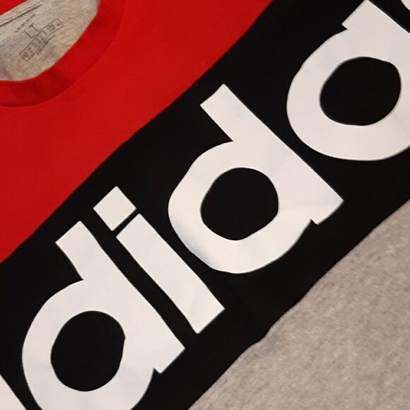 Adidas New Red Blue and Gray Tee - Picture 8 of 8